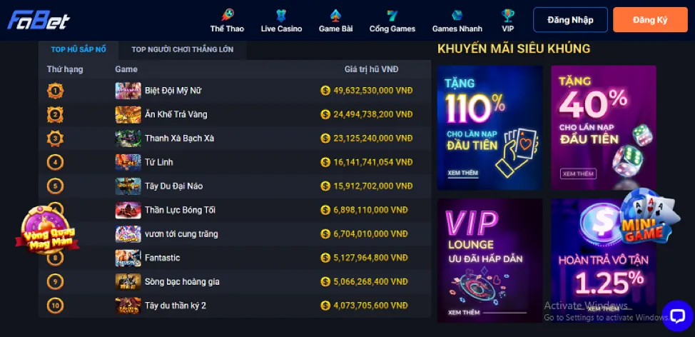 Các sự kiện khuyến mãi đặc biệt theo mùa giải tại 789win1 nhà cái